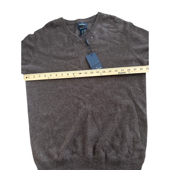 Daniel Hector 100% Cashmere Brown V-Neck Sweater NWT - Picture 7 of 8